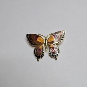 Colorful Metallic Butterfly Brooch